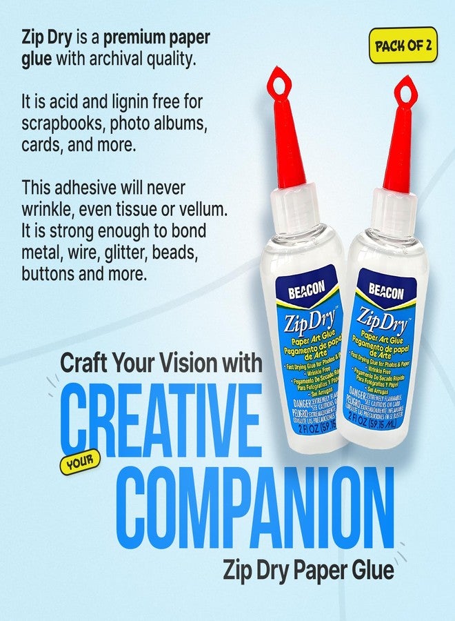 Beacon Zip Dry Paper Glue 2 oz. [Pack of 2 ] - Image 3